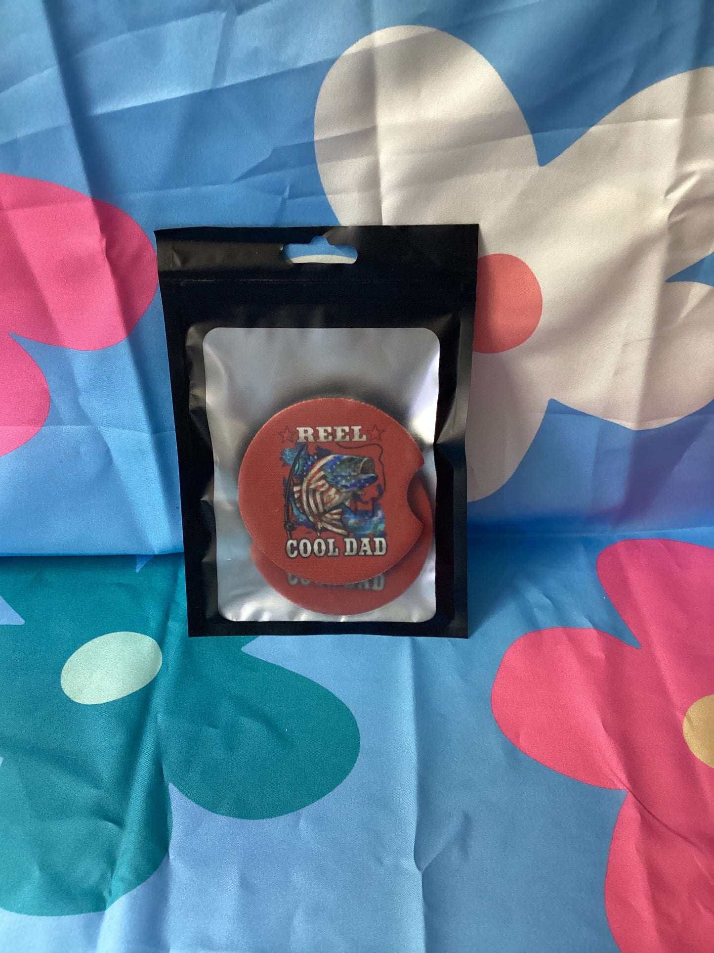 Reel cool dad car coasters