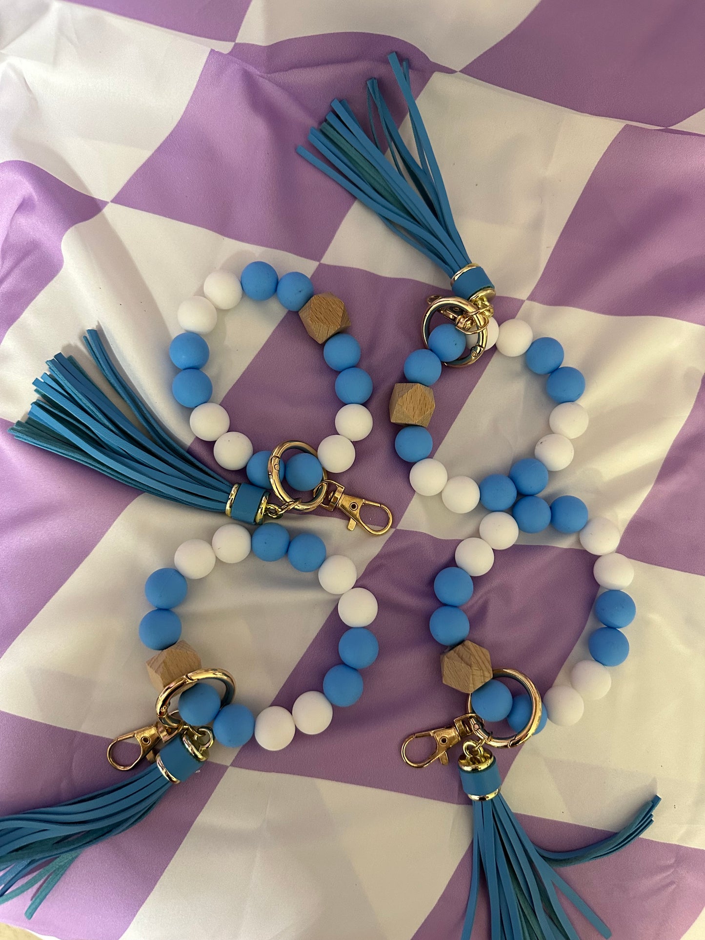 Blue silicone wristlet