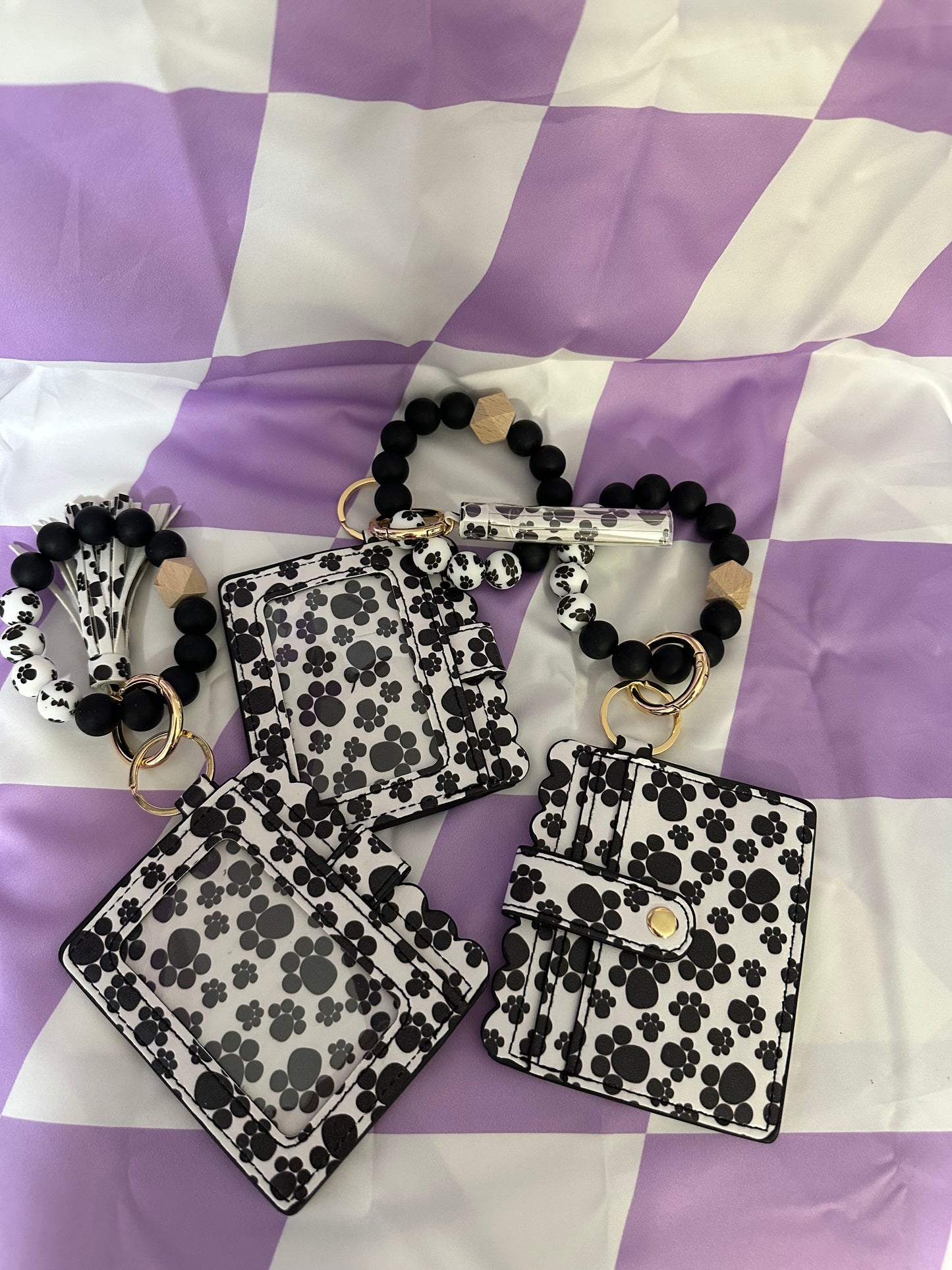 Paw print silicone wristlet and wallet