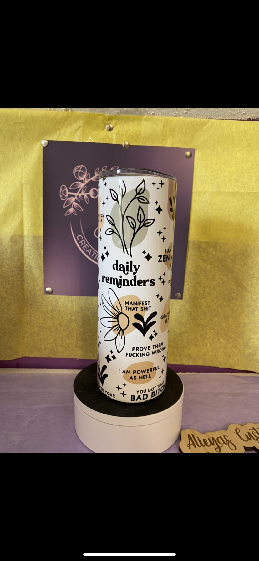 Daily reminders 20 oz tumbler