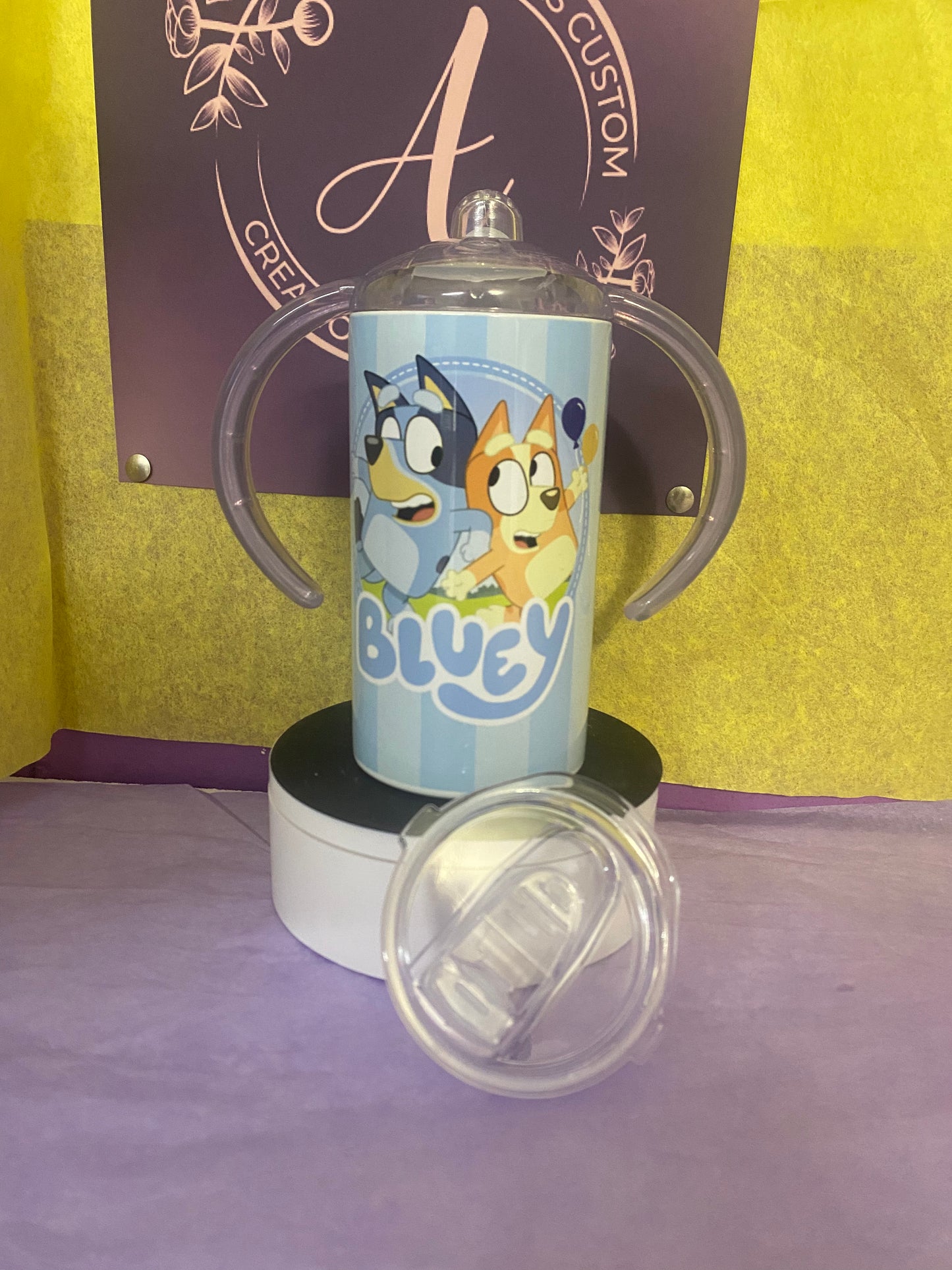 Blue dog 12 oz kids cup/sippy cup