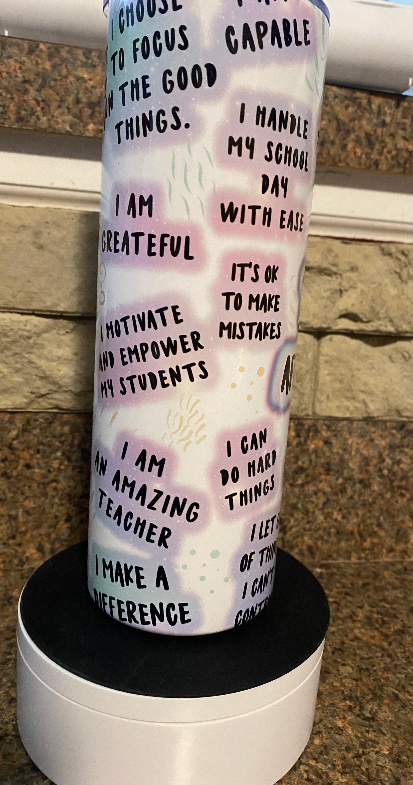 Teacher Daily affirmations 20 oz tumbler
