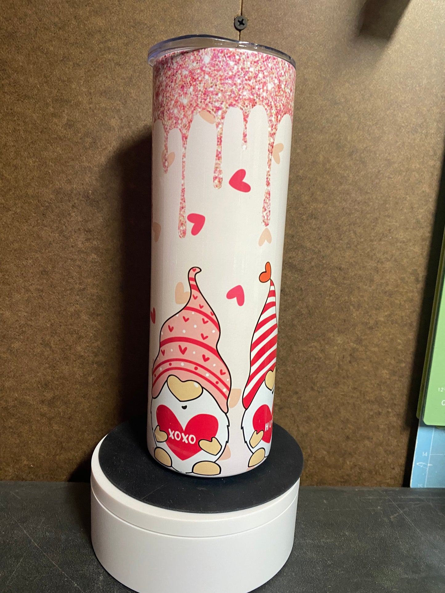 Pink Sparkle gnome 20 oz tumbler