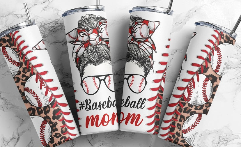 Messy Bun baseball mom 20 oz tumbler
