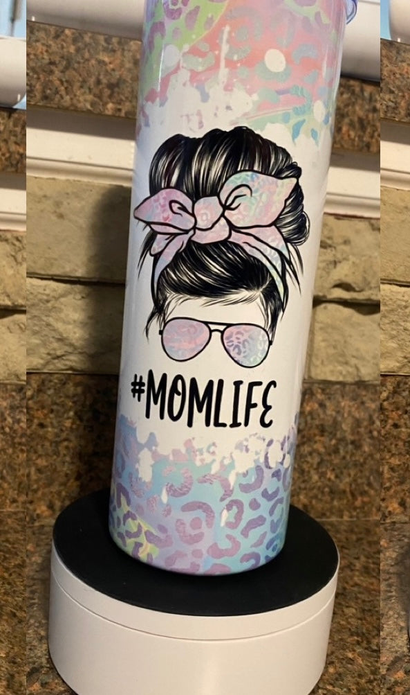 Mom life leopard 20 oz tumbler