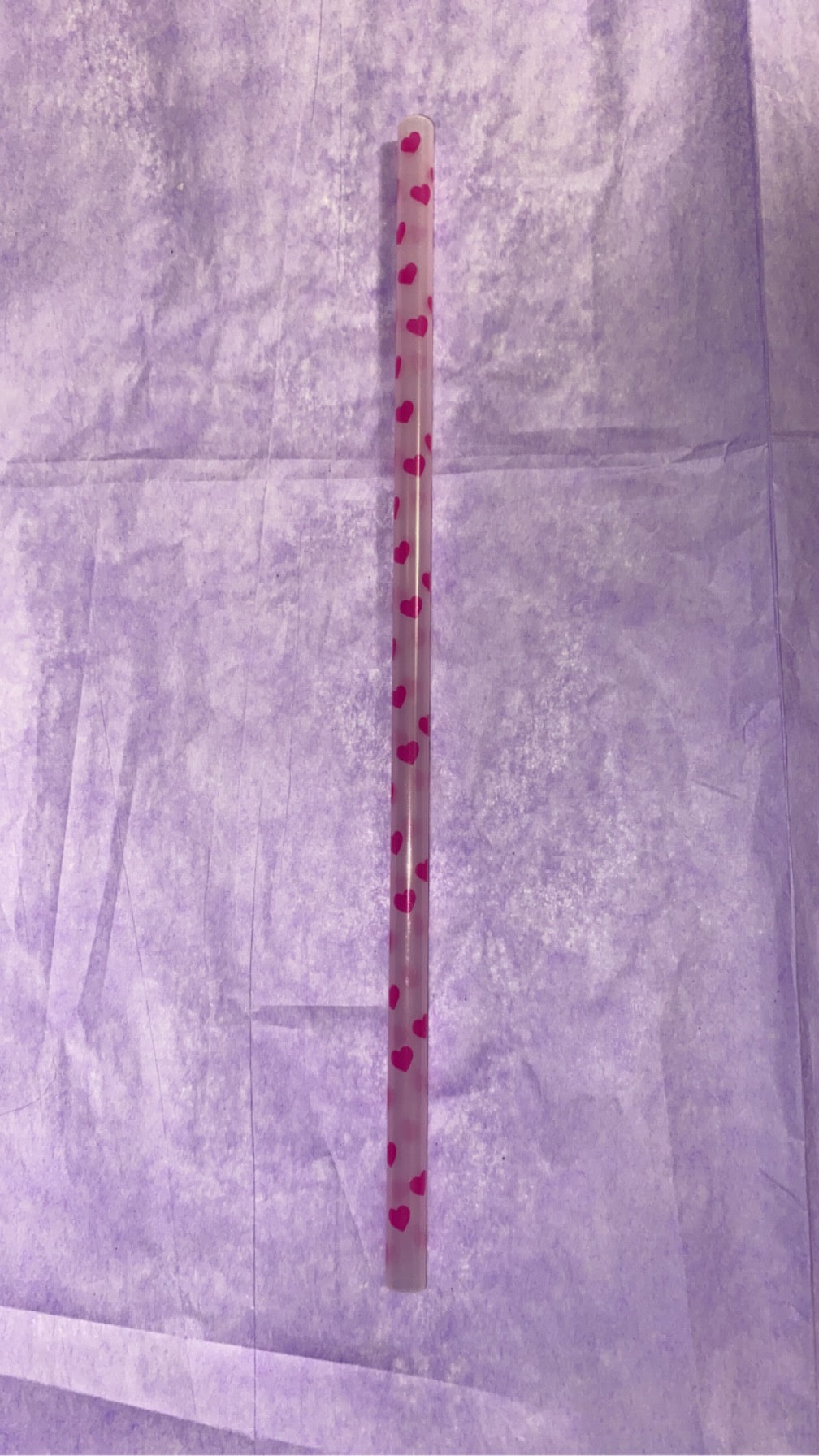 Pink heart color changing straw