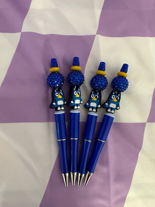 Blue dog Beaded pen