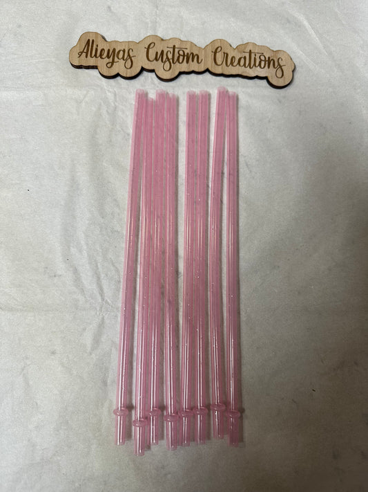 Pink Glitter straws