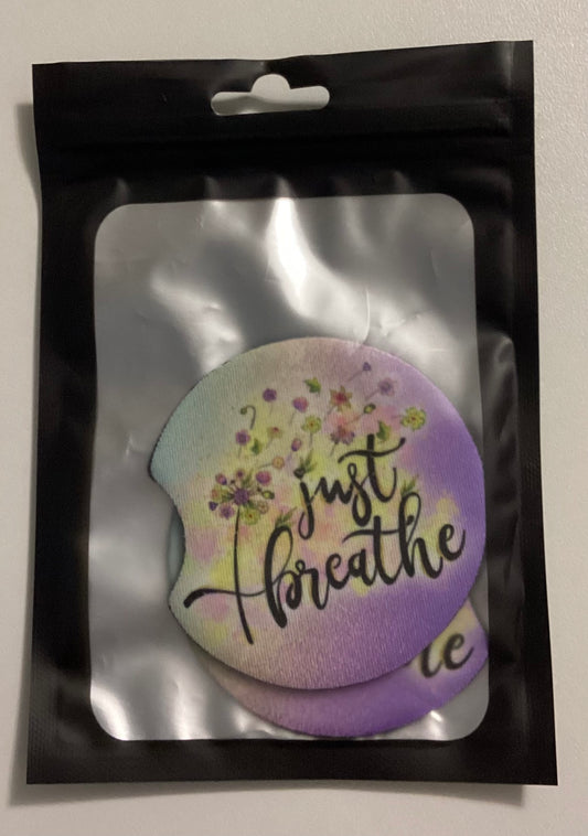 Just breathe car coasters