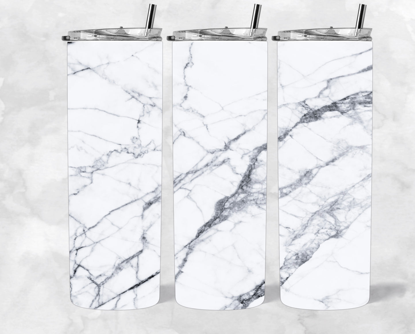 While marble 20 Oz tumbler