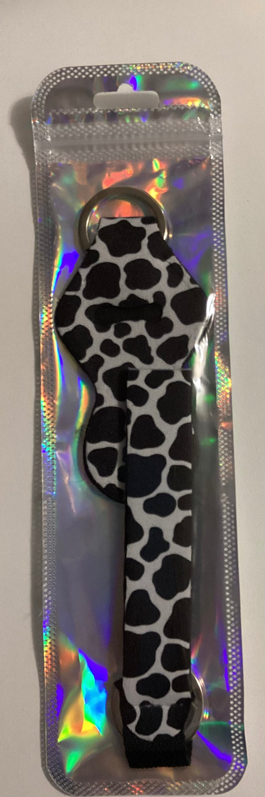 Cow print chapstick holder and wristlet