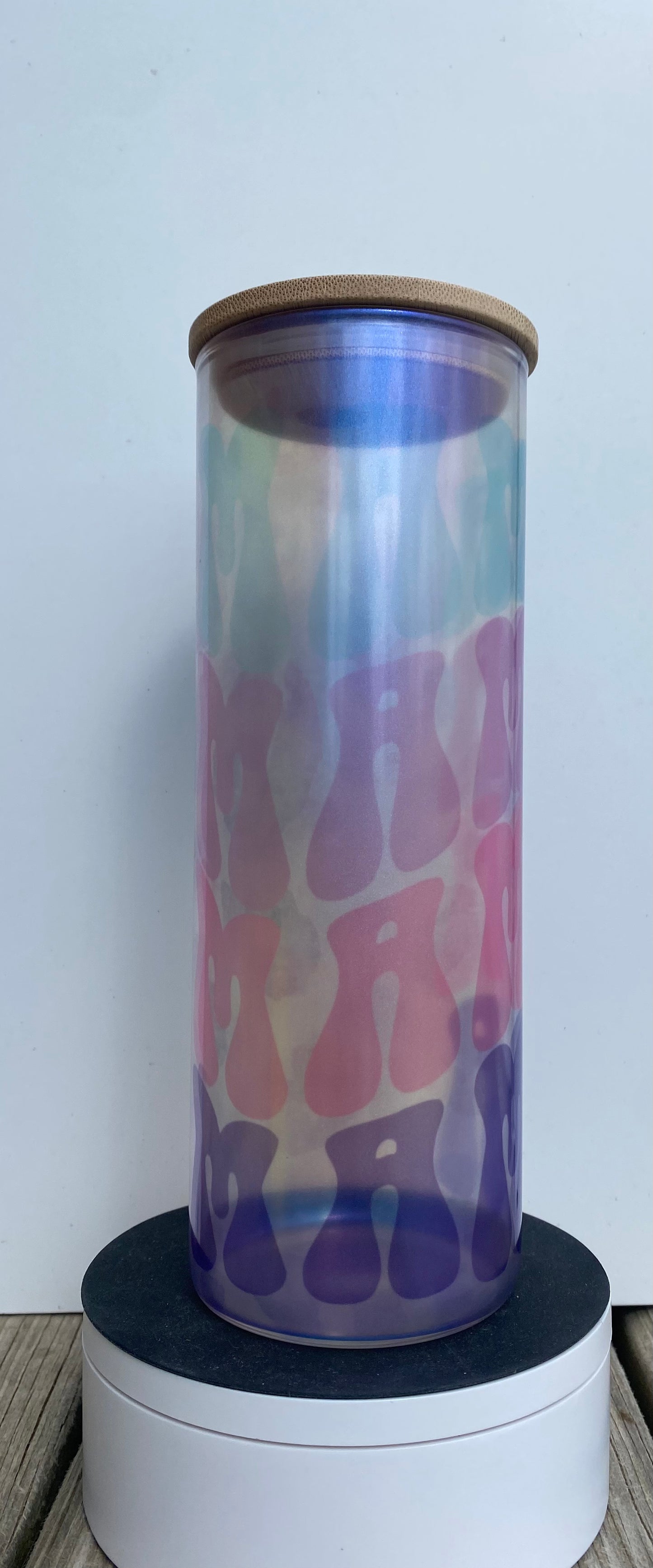 oopsie MAMA Iridescent 25oz libby glass