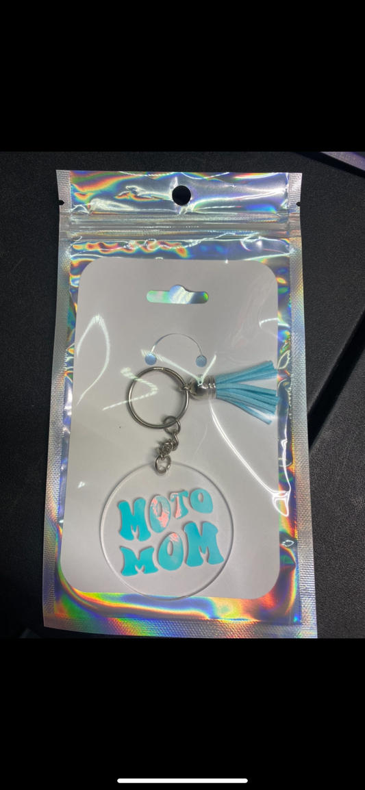 Moto Mom Keychain