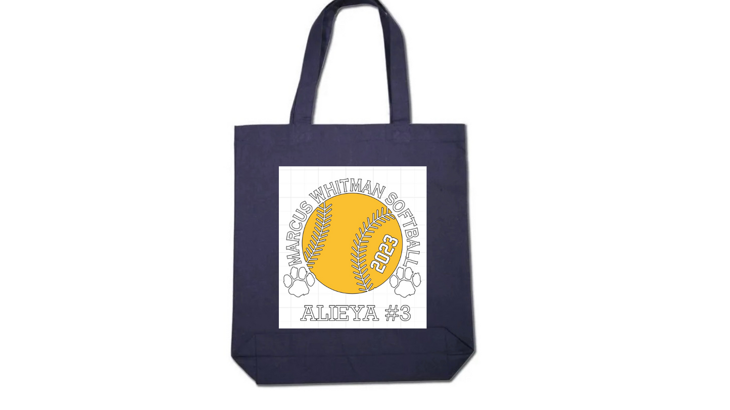 Custom MW SOFTBALL Canvas bag