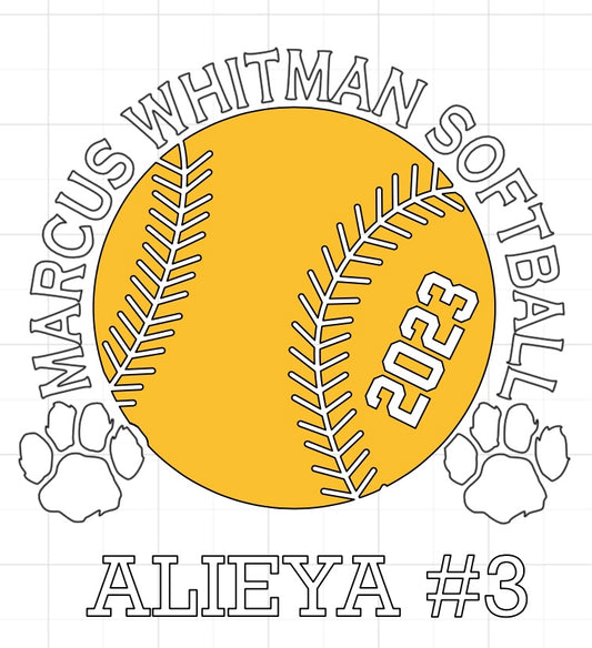 MW Softball Car Decal